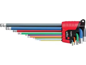 Wiha - zestaw kluczy trzpieniowych w uchwycie ErgoStar sześciokątny z główką kulistą, MagicRing 9-cz., świecący różnymi kolorami  - 41979