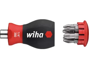 Wiha - magnetyczny wkrętak z magazynkiem bitów Phillips, Pozidriv z 6 bitami, Stubby, 1/4