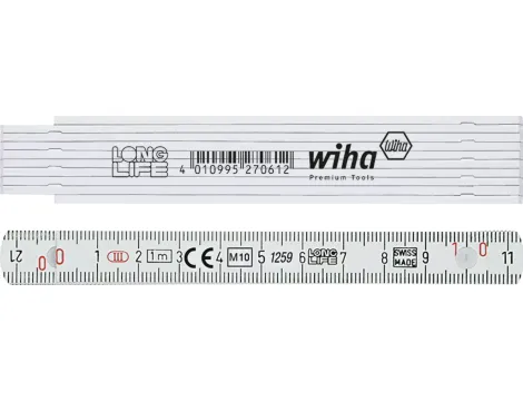 Wiha - przymiar składany Longlife® 1 m metryczny, 10 ogniw  zólty - 27061