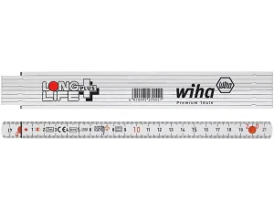 Wiha - przymiar składany Longlife® Plus 2 m metryczny, 10 ogniw  bialy - 27059
