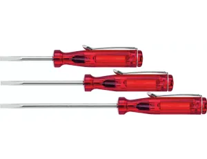 Wiha - wkrętak mały płaski przezroczysto-czerwony, z klipsem do przypinania  3,0 mm x 60 mm - 01538