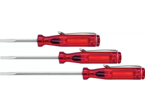 Wiha - wkrętak mały płaski przezroczysto-czerwony, z klipsem do przypinania  3,0 mm x 80 mm - 01539