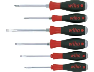 Wiha - zestaw wkrętaków SoftFinish płaski, Phillips 6-cz. z trzonem sześciokątnym na calej długości i masywnym kołpakiem stalowym  - 21250