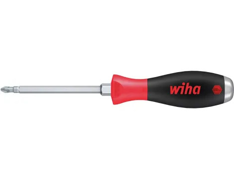 Wiha - wkrętak SoftFinish Pozidriv z trzonem sześciokątnym na calej długości i masywnym kołpakiem stalowym  PZ1 x 80 mm - 03245