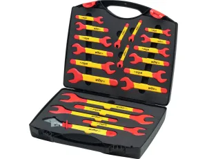 Wiha - zestaw kluczy płaskich, jednostronnych, izolowany, 6-32 mm mieszany, 20-cz. w skrzynce narzędziowej  - 43022