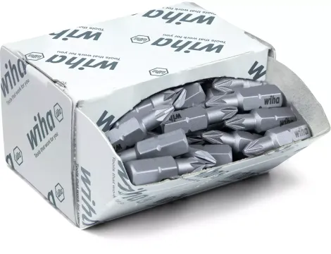 Wiha - zestaw bitów Standard 25 mm Pozidriv  50-cz. 1/4" w dużym opakowaniu  - 08056