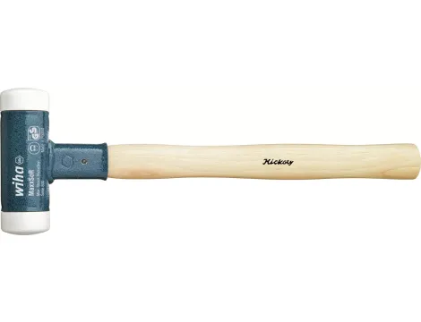 Wiha - młotek z miękkim obuchem bezodrzutowy, bardzo twardy z trzonem z drewna hikory  60 mm - 39014