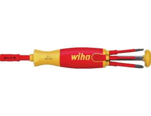 Wiha - wkrętak z magazynkiem bitów LiftUp electric Phillips, PlusMinus/Pozidriv, płaski z 6 bitami slimBit w blistrze  - 38613