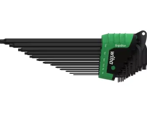 Wiha - zestaw kluczy trzpieniowych w uchwycie ErgoStar TORX® MagicSpring® 13-cz. oksydowany chemicznie w opakowaniu blistrowym  - 43848