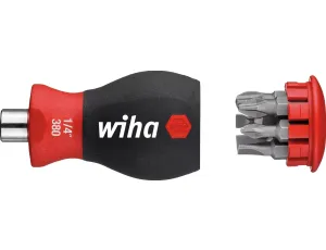 Wiha - wkrętak z magazynkiem bitów Phillips, płaski z 6 bitami, Stubby, 1/4