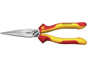 Wiha - Szczypce pólokrągłe Industrial electric z ostrzem prostym w blistrze  160 mm - 38857