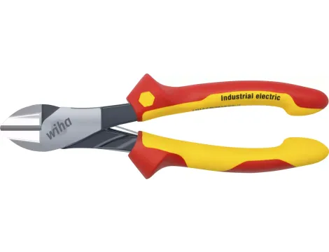 Wiha - wzmocnione Szczypce do cięcia bocznego Industrial electric z DynamicJoint® ze sprężyną rozwierającą z możliwością włączania i wyłączania  200 mm - 41330