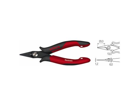 Wiha - Szczypce spiczaste Electronic wąska, krótka glówka prosty ksztalt w blistrze  135 mm - 27326