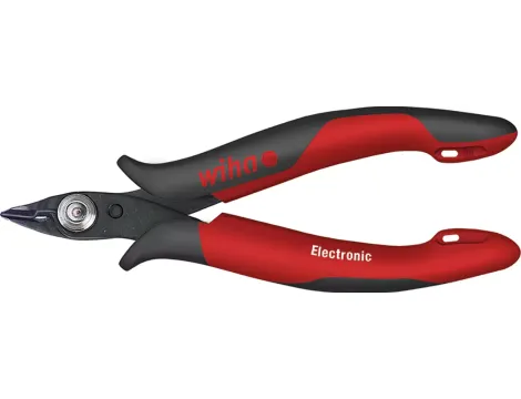 Wiha - Szczypce do cięcia bocznego Electronic wąska, ostro zakończona glówka i sprężyną drutowa bez uskoku  128 mm - 26813