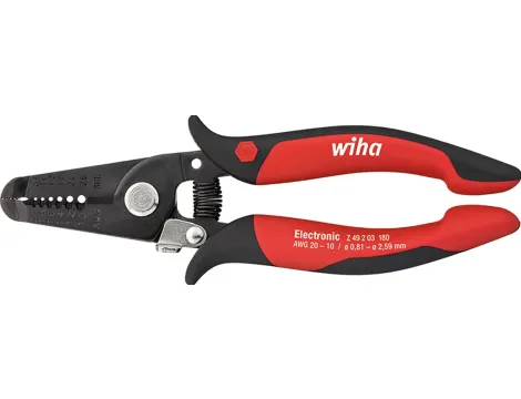 Wiha - Szczypce do zdejmowania izolacji Electronic Stacje do usuwania izolacji 0,8 / -2,6 mm  180 mm - 36794