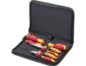 Wiha - zestaw narzędzi dla elektryków wkrętaki, szczypce pólokrągłe, szczypce do cięcia bocznego, 5 cz. zestaw w torbie  - 26755