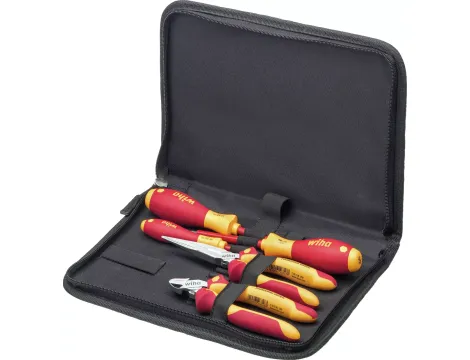 Wiha - zestaw narzędzi dla elektryków wkrętaki, szczypce pólokrągłe, szczypce do cięcia bocznego, 5 cz. zestaw w torbie  - 26755