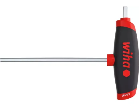 Wiha - Klucz trzpieniowe z rękojeścią T ComfortGrip, sześciokątny z trzonem bocznym chromowane matowo 6,0 x 150 mm  - 45437