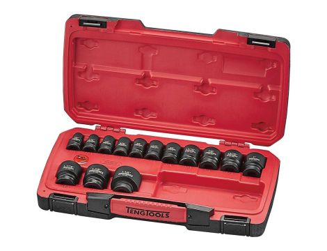 TengTools - 18-elementowy zestaw nasadek udarowych calowych z chwytem 1/2" T9218AF - T9218AF