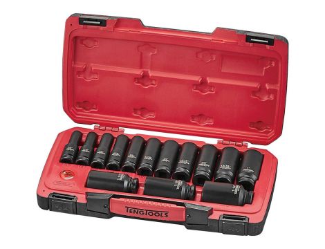 TengTools - 18-elementowy zestaw nasadek udarowych calowych z chwytem 1/2" T9218LAF - T9218LAF