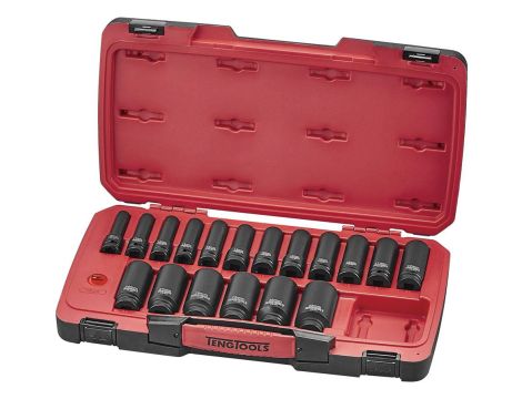 TengTools - 22-elementowy zestaw nasadek udarowych długich z chwytem 1/2" T9222L - T9222L