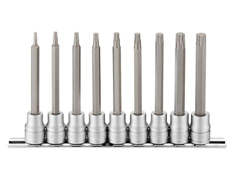 TengTools - 9-elementowy zestaw nasadek trzpieniowych długich do gniazd typu Torx M3809TX - M3809TX
