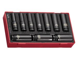 TengTools - 14-elementowy zestaw długich nasadek udarowych 1/2