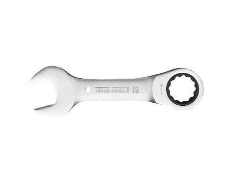 TengTools - Krótki klucz płasko-oczkowy z grzechotką 19 mm - 6005M19RS