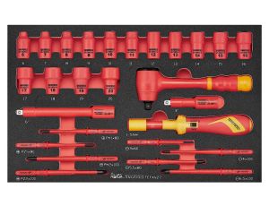 TengTools - Zestaw narzędzi nasadowych i wkrętaka dynamometrycznego VDE 1000V TEFXV27 - TEFXV27