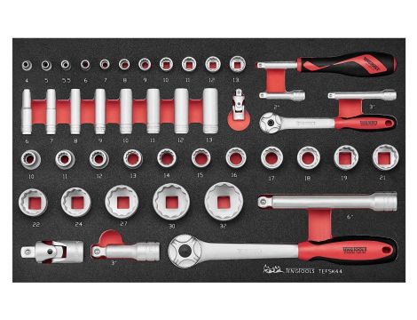 TengTools - 44-elementowy zestaw narzędzi nasadowych TEFSK44 - TEFSK44