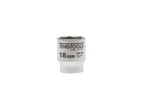 TengTools - Nasadka 6-kątna nierdzewna z chwytem 3/8" 18 mm -