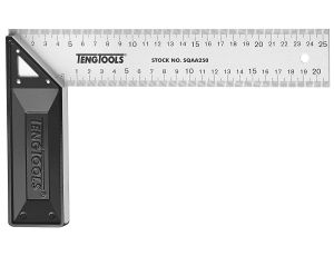 TengTools - Kątownik stolarski z połączeniem uciosowym i przykładnią z tworzywa sztucznego 200 mm SQAA200 - SQAA200