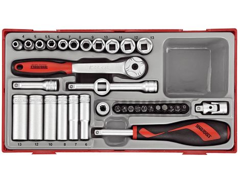 TengTools - Zestaw kluczy nasadowych z chwytem kwadratowym ¼" TT1435 - TT1435