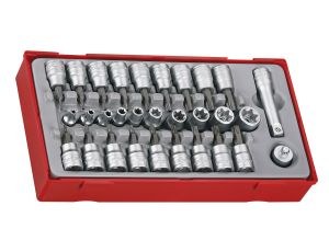 TengTools - 30-elementowy zestaw nasadek TX z chwytem kwadratowym 1/4