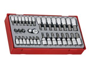 TengTools - 35-elementowy zestaw nasadek trzpieniowych z chwytem kwadratowym 1/4