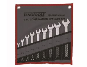 TengTools - 9-elementowy zestaw kluczy płasko-oczkowych calowych 1/4