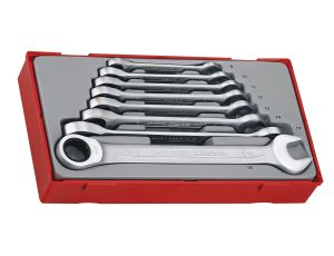 TengTools - 8-elementowy zestaw kluczy płasko-oczkowych zapadkowych TT6508RS - TT6508RS