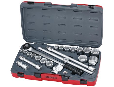 TengTools - 22-elementowy zestaw narzędzi nasadowych z chwytem kwadratowym 3/4" T3422S -
