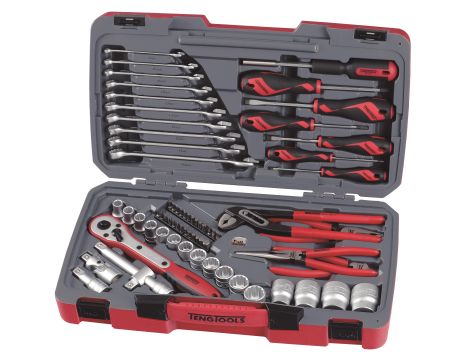 TengTools - 68-elementowy zestaw kluczy nasadowych z chwytem kwadratowym 1/2". T1268 - T1268