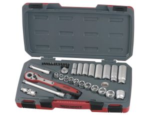 TengTools - 35-elementowy zestaw narzędzi nasadowych calowych Z chwytem kwadratowym 3/8