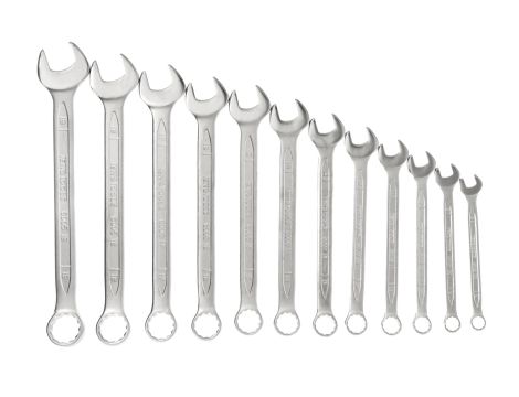 TengTools - 12-elementowy zestaw kluczy płasko-oczkowych 8-19 mm - 6512N