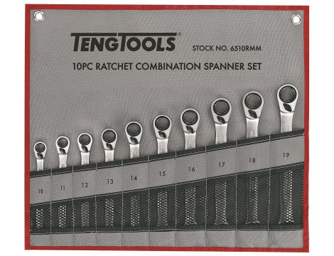 TengTools - Zestaw kluczy płasko-oczkowych z zapadką 6510RMM - 6510RMM