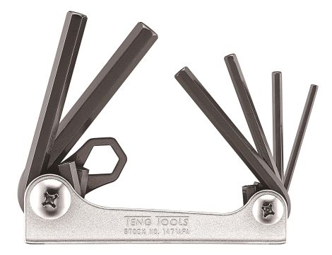 TengTools - Klucze trzpieniowe sześciokątne, w zestawie calowe 1471AFA - 1471AFA