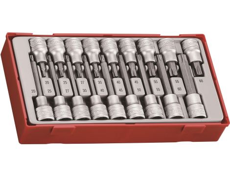 TengTools - 18-elementowy zestaw nasadek trzpieniowych typu TX z chwytem kwadratowym 1/2" TTTX18 - TTTX18