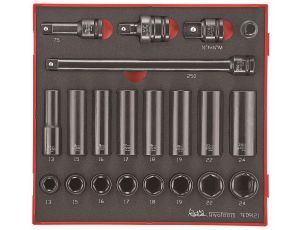 TengTools - 21-elementowy zestaw nasadek maszynowych z chwytem kwadratowym 1/2