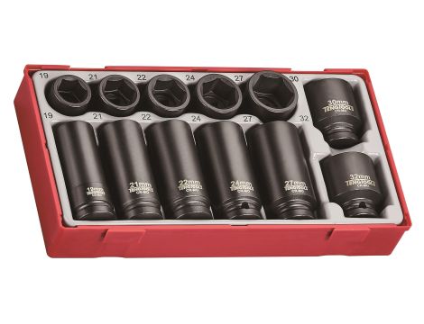 TengTools - 12-elementowy zestaw nasadek maszynowych z chwytem kwadratowym 1/2" TT9212 - TT9212