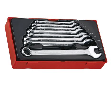 TengTools - 8-elementowy zestaw kluczy płasko-oczkowych calowych TT3592 - TT3592