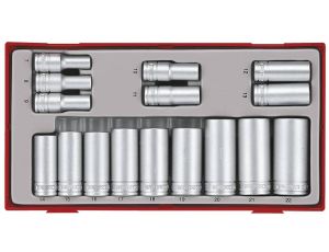 TengTools - 16-elementowy zestaw nasadek z chwytem kwadratowym 3/8