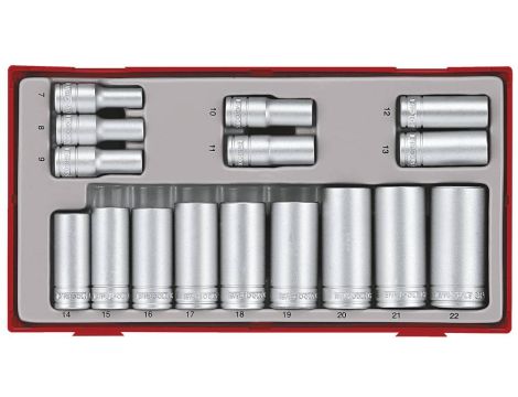 TengTools - 16-elementowy zestaw nasadek z chwytem kwadratowym 3/8" TT381612 - TT381612