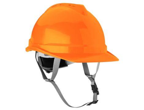 Neo Tools - Hełm przemysłowy z paskiem podbródkowym, pomarańczowy - 97-225